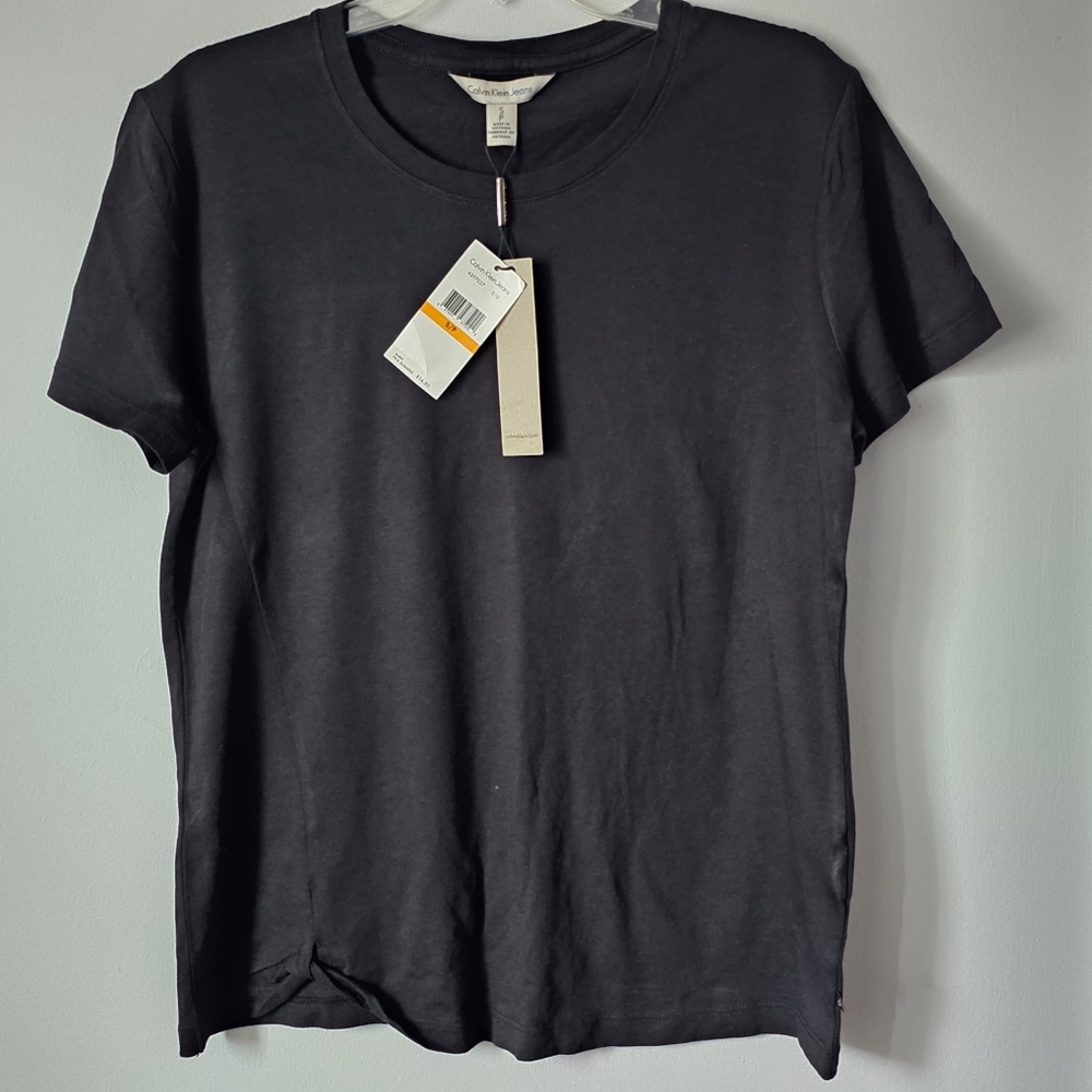 Calvin Klein Jeans Black Short Sleeve Tee with Knot